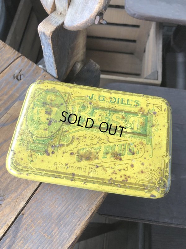 画像1: Vintage Advertising Cigarette Smoking Tobacco Tin Can J.G. DILL'S BEST CUT PLUG. (R719)