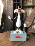 70s Vintage R.Dakin W/Bank Figure Looney Tunes  Sylvester (R728) 