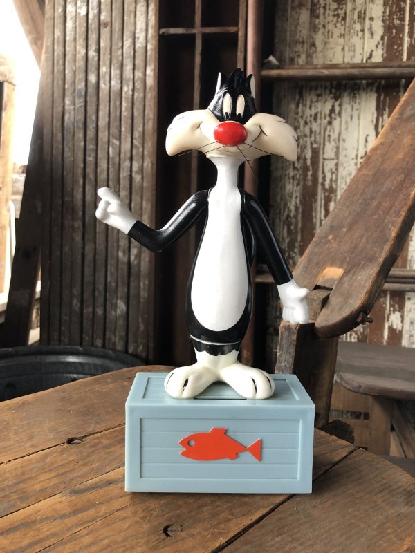 画像1: 70s Vintage R.Dakin W/Bank Figure Looney Tunes  Sylvester (R728) 