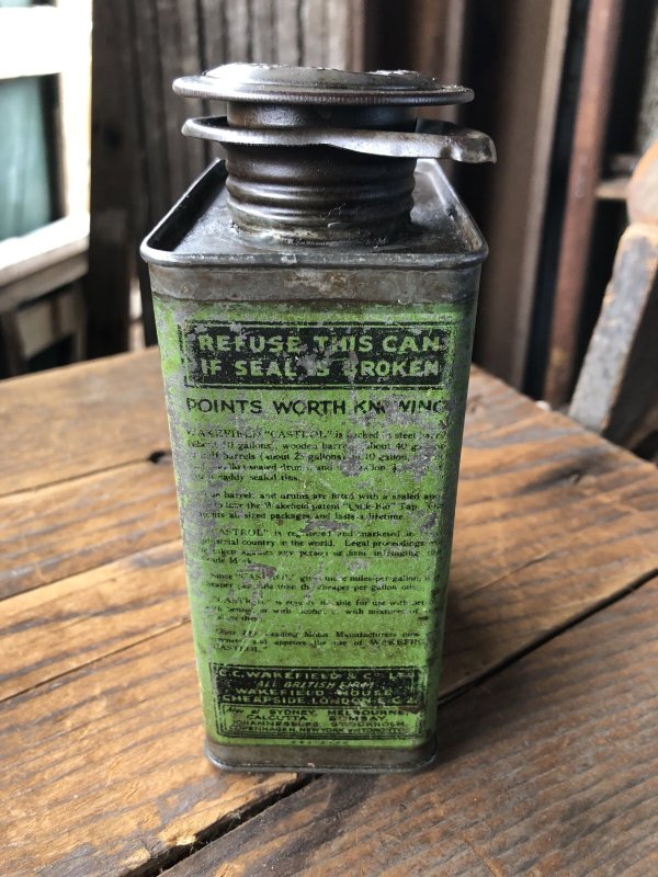 画像2: 20s Antique WAKEFIELD Castrol Upper Cylinder Lubricant Oil Can (R750)