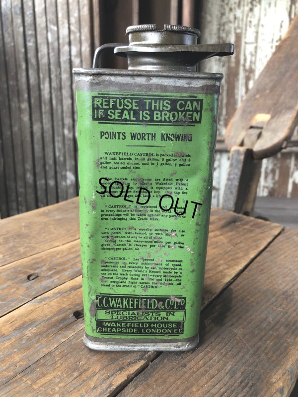 画像6: 20s Antique WAKEFIELD Castrol Motor Oil Can (R751)