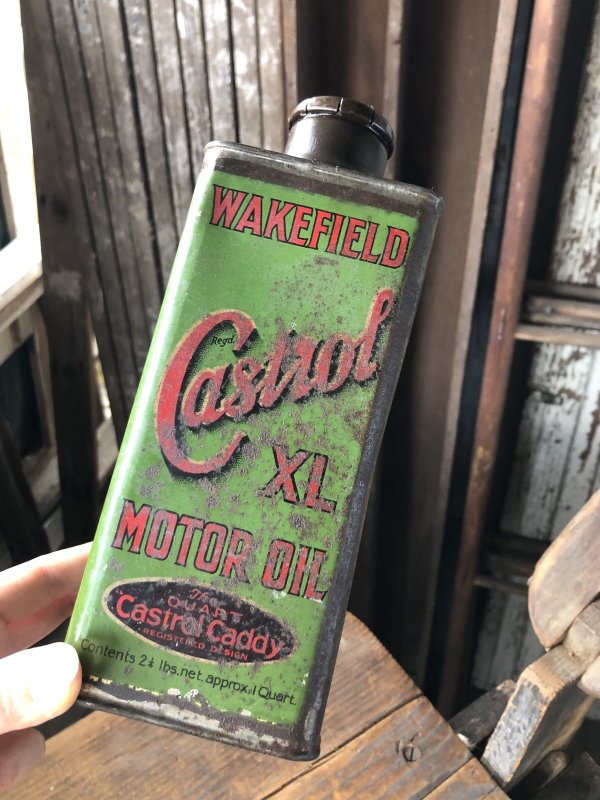 画像10: 20s Antique WAKEFIELD Castrol Motor Oil Can (R753)