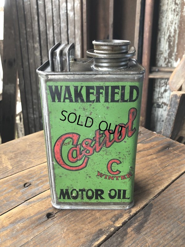 画像1: 20s Antique WAKEFIELD Castrol Motor Oil Can (R751)