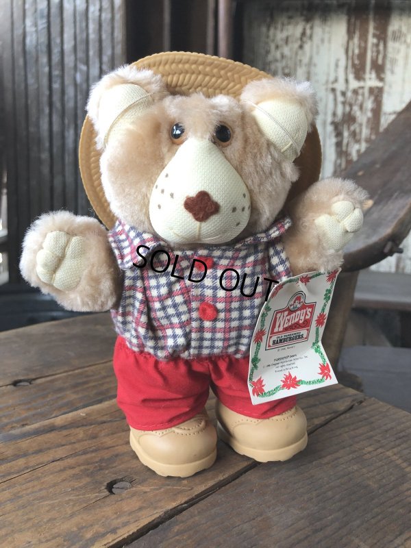 画像1: 80s Vintage Boone Furskin Bear Mini Plush Doll Wendy's (R766) 