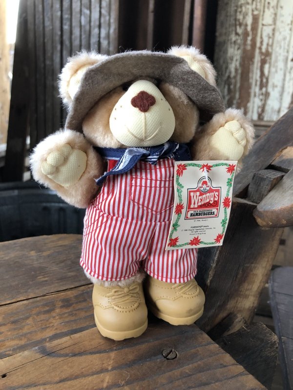 画像1: 80s Vintage Dudley Furskin Bear Mini Plush Doll Wendy's (R765) 