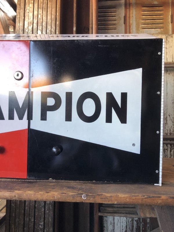 画像11: Vintage CHAMPION SPARK PLUG Service Station Advertising Metal Parts Cabinet (R772)