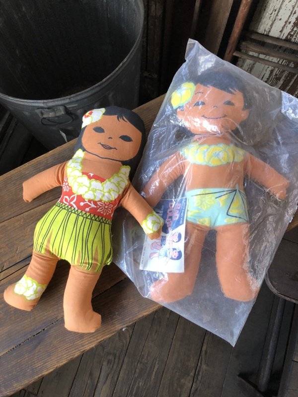 画像1: 70s Vintage Advertising C&H Sugar Kids Hawaiian Rag Dolls SET (R773)
