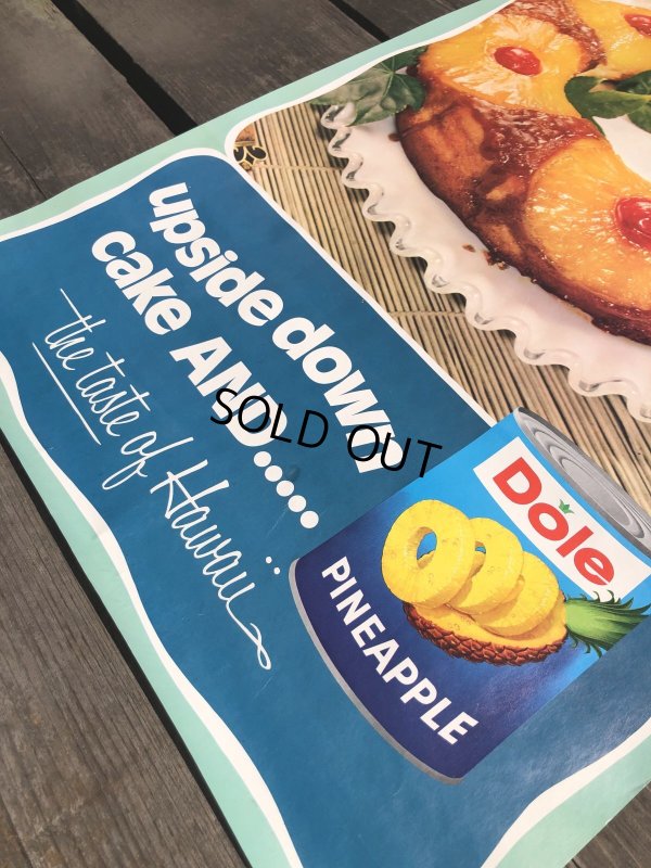 画像5: 70s Vintage Dole Hawaiian Pineapple Advertising Store Display Poster (R774)