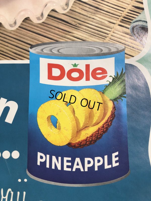 画像6: 70s Vintage Dole Hawaiian Pineapple Advertising Store Display Poster (R774)