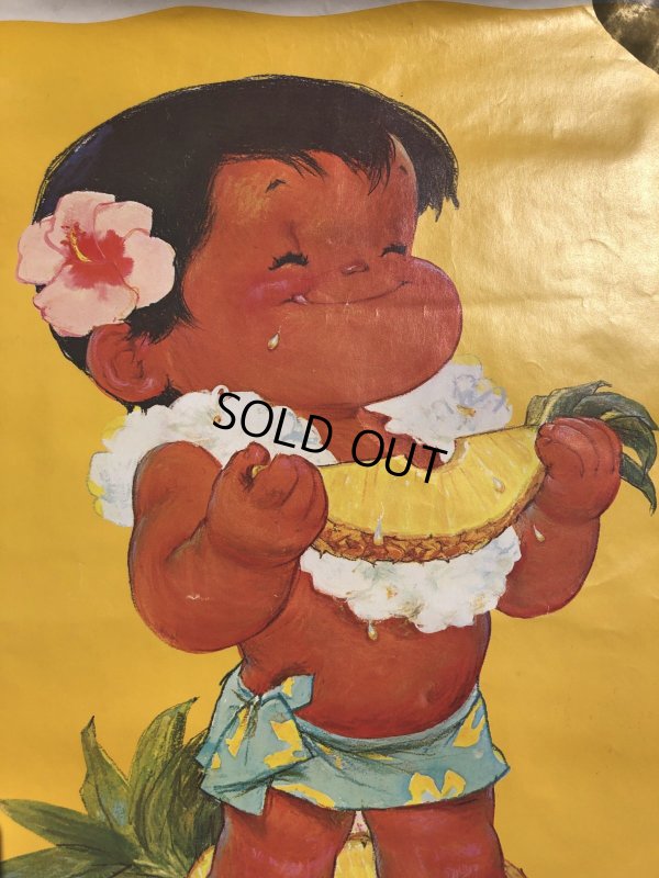 画像6: 70s Vintage Dole Kids Hawaiian Pineapple Advertising Store Display Poster (R776)