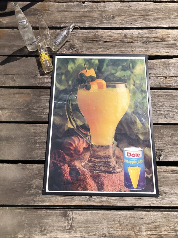 画像1: 70s Vintage Dole Hawaiian Pineapple juice Advertising Store Display Poster (R778)