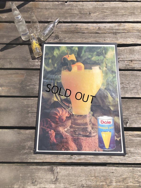 画像1: 70s Vintage Dole Hawaiian Pineapple juice Advertising Store Display Poster (R778)