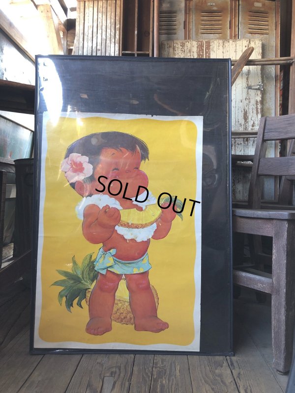 画像8: 70s Vintage Dole Kids Hawaiian Pineapple Advertising Store Display Poster (R776)