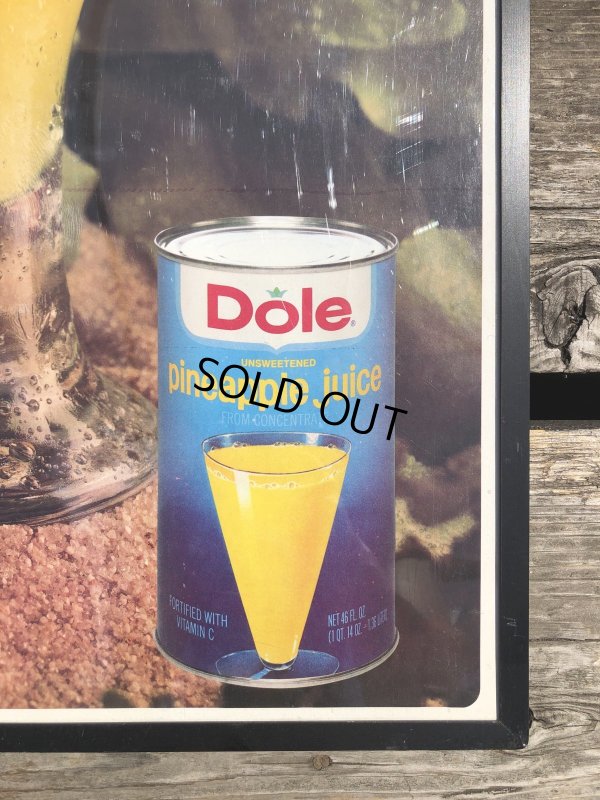 画像5: 70s Vintage Dole Hawaiian Pineapple juice Advertising Store Display Poster (R778)