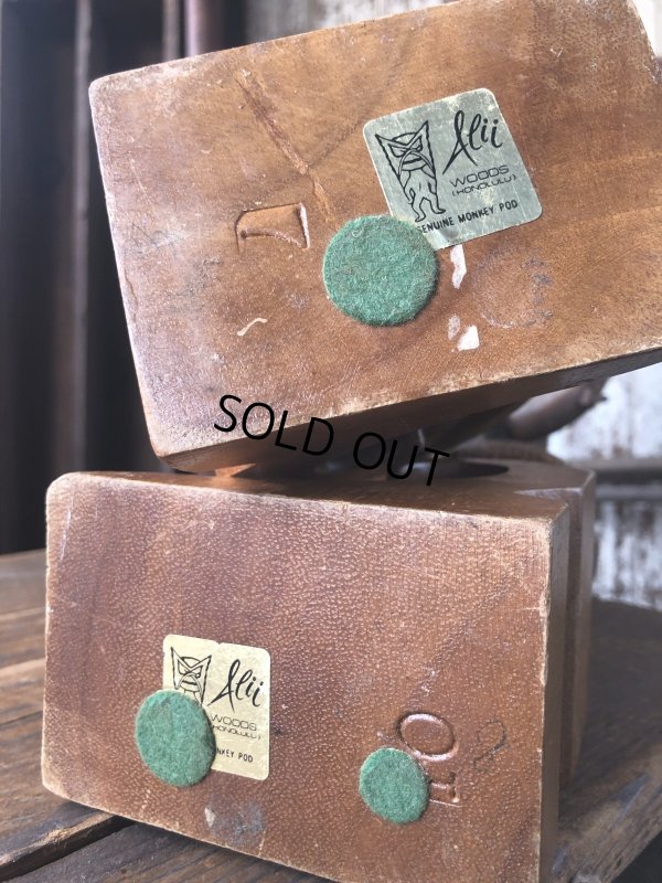 画像2: Vintage Alii Woods Genuine Monkey Pod Owl Bookend (R780)