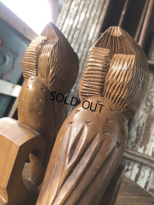 画像10: Vintage Alii Woods Genuine Monkey Pod Owl Bookend (R780)