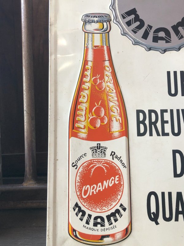 画像6: 60s Vintage Orange Miami soda Advertising Embossed Store Sign (R793)