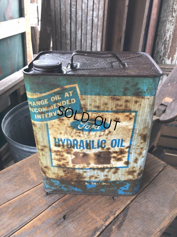 画像1: Vintage Oil Can Ford Hydraulic Oil 2GL (R789)