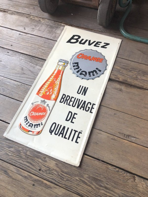 画像11: 60s Vintage Orange Miami soda Advertising Embossed Store Sign (R793)