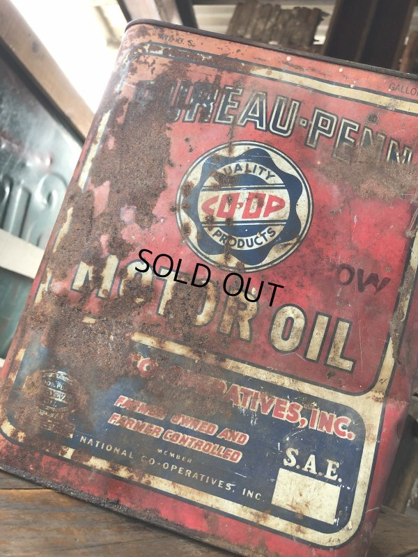 画像2: Vintage Oil Can CO-OP Bureau-Penn Motor Oil 2GL (R790)