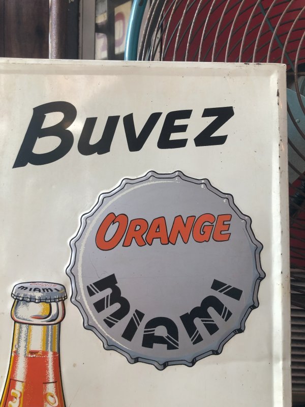 画像2: 60s Vintage Orange Miami soda Advertising Embossed Store Sign (R793)
