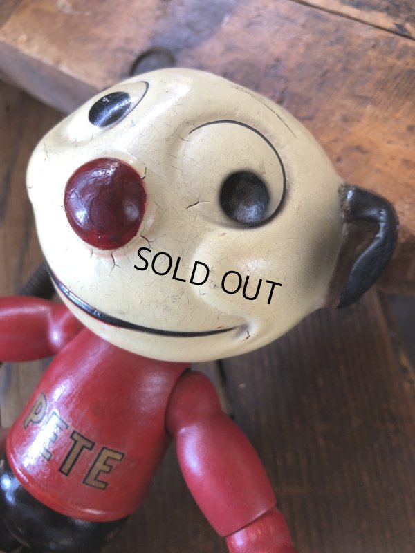 画像14: 30s Antique Cameo Doll Co. Walter Lantz Pete The Pup Wood & Composition Jointed Toy (R795)