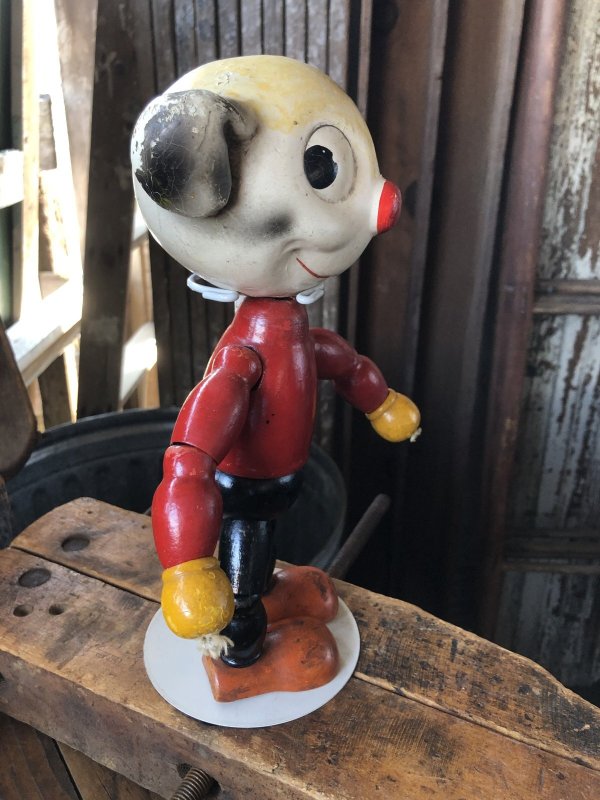 画像4: 30s Antique Cameo Doll Co. Walter Lantz Pete The Pup Wood & Composition Jointed Toy (R794)