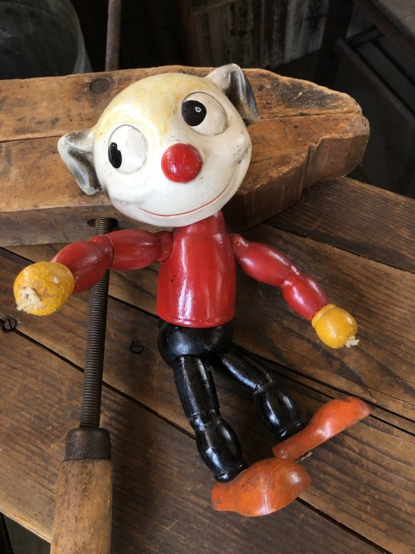 画像16: 30s Antique Cameo Doll Co. Walter Lantz Pete The Pup Wood & Composition Jointed Toy (R794)