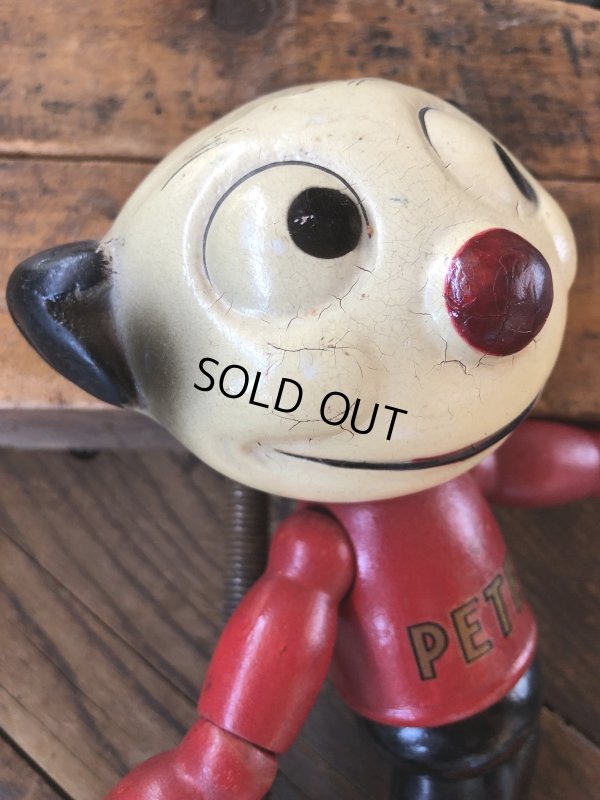 画像13: 30s Antique Cameo Doll Co. Walter Lantz Pete The Pup Wood & Composition Jointed Toy (R795)