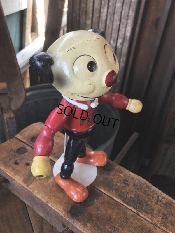 画像4: 30s Antique Cameo Doll Co. Walter Lantz Pete The Pup Wood & Composition Jointed Toy (R795)