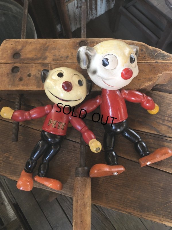 画像16: 30s Antique Cameo Doll Co. Walter Lantz Pete The Pup Wood & Composition Jointed Toy (R795)