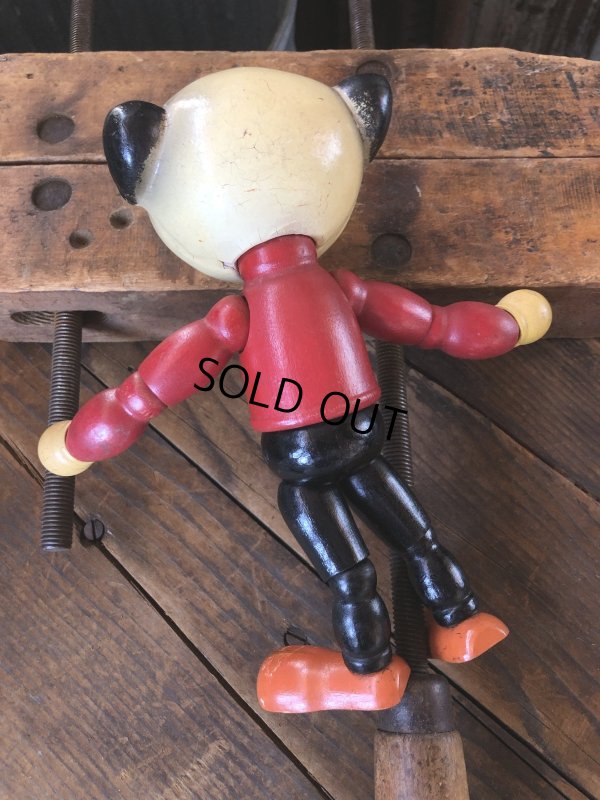 画像11: 30s Antique Cameo Doll Co. Walter Lantz Pete The Pup Wood & Composition Jointed Toy (R795)