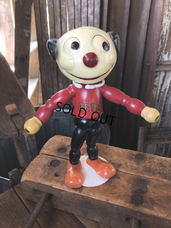 画像1: 30s Antique Cameo Doll Co. Walter Lantz Pete The Pup Wood & Composition Jointed Toy (R795)