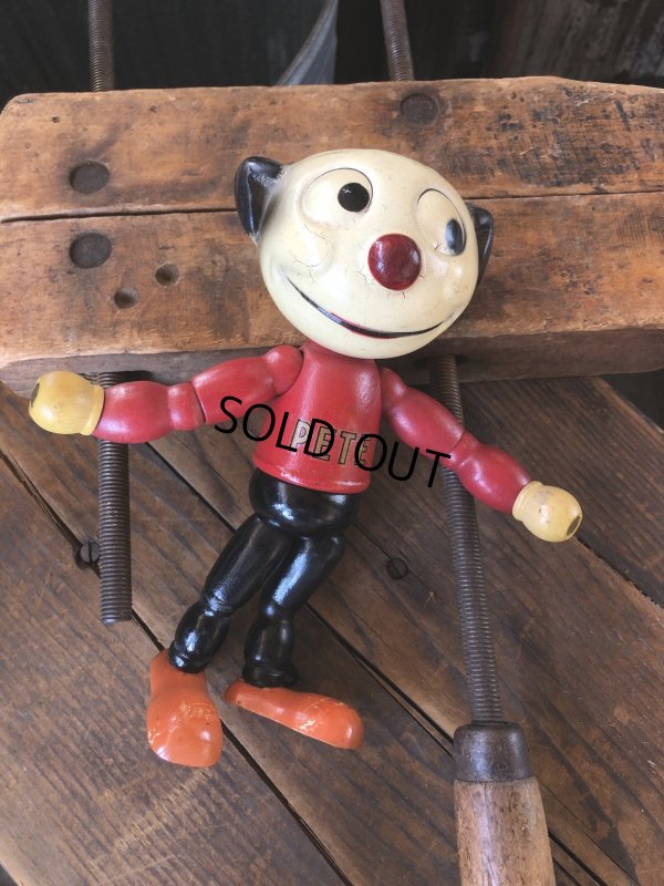画像10: 30s Antique Cameo Doll Co. Walter Lantz Pete The Pup Wood & Composition Jointed Toy (R795)
