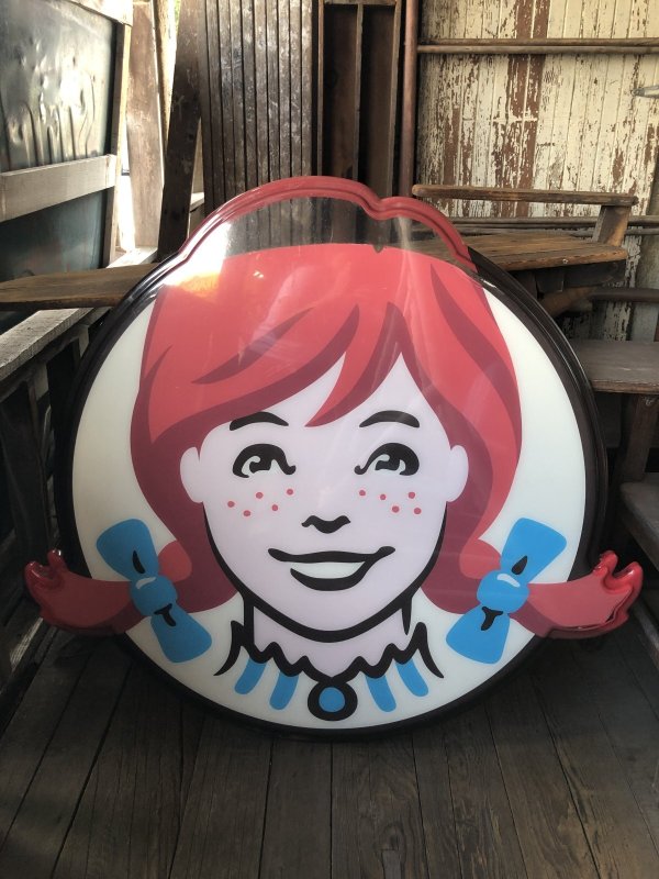 画像1: U.S.A Wendy's Restaurant Wendy Logo Huge Sign 106x115cm (R796)