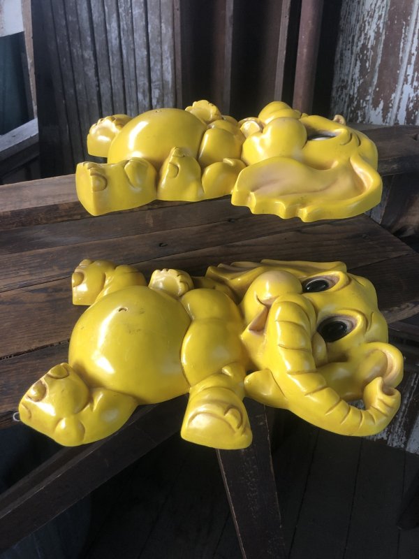 画像6: 70s Vintage Homco Wall Deco Yellow Elephant  (R795)