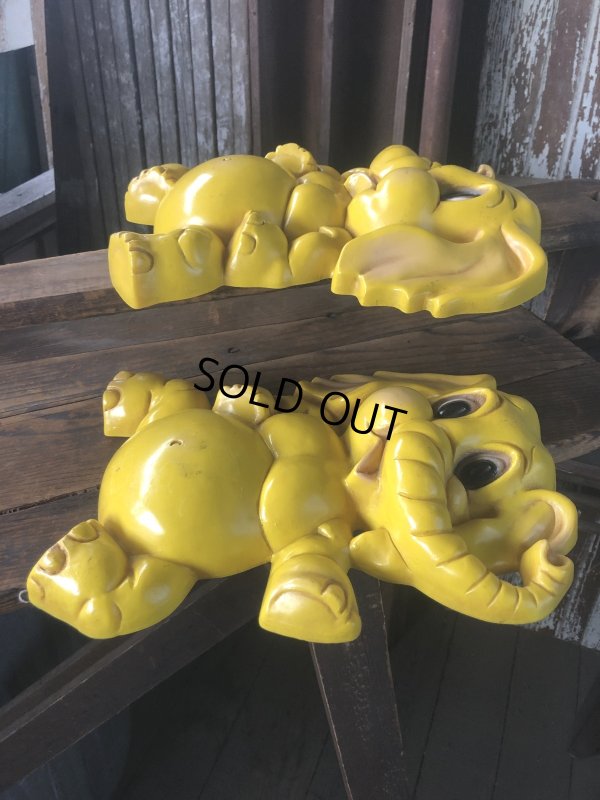 画像6: 70s Vintage Homco Wall Deco Yellow Elephant  (R795)