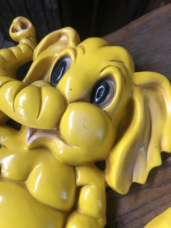 画像10: 70s Vintage Homco Wall Deco Yellow Elephant  (R795)