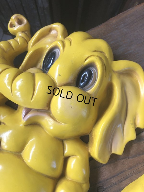 画像10: 70s Vintage Homco Wall Deco Yellow Elephant  (R795)
