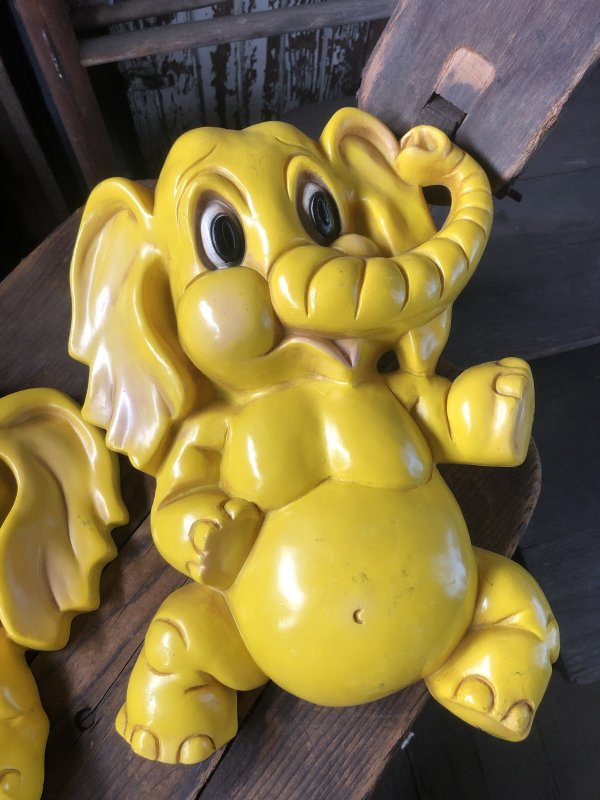 画像11: 70s Vintage Homco Wall Deco Yellow Elephant  (R795)