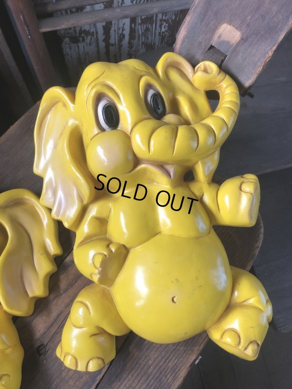 画像11: 70s Vintage Homco Wall Deco Yellow Elephant  (R795)