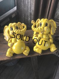 70s Vintage Homco Wall Deco Yellow Elephant  (R795)