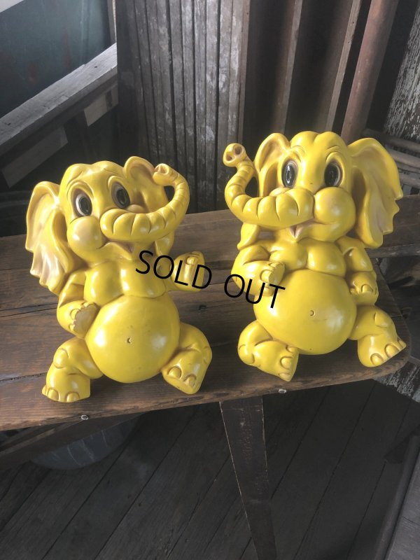 画像1: 70s Vintage Homco Wall Deco Yellow Elephant  (R795)
