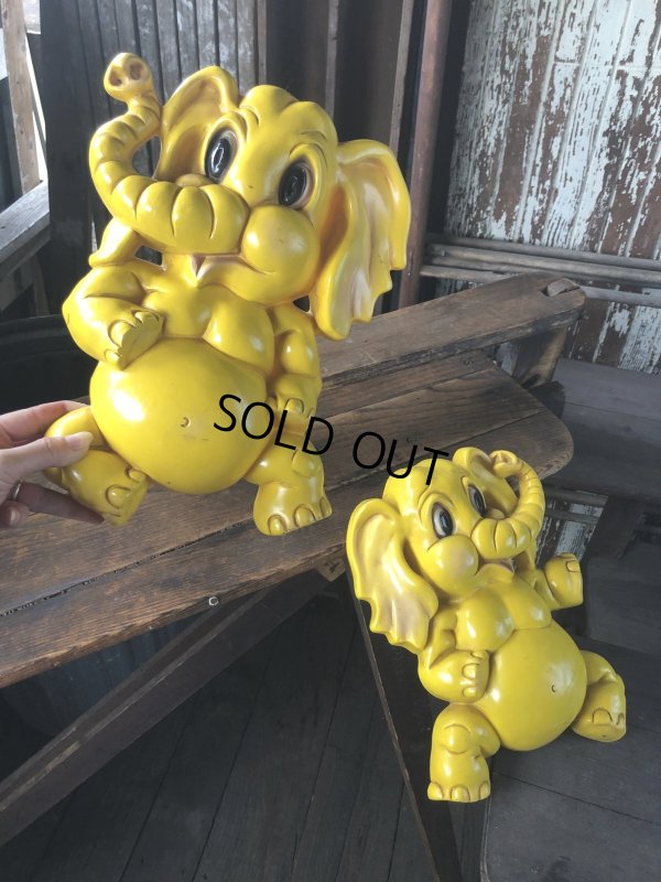 画像14: 70s Vintage Homco Wall Deco Yellow Elephant  (R795)