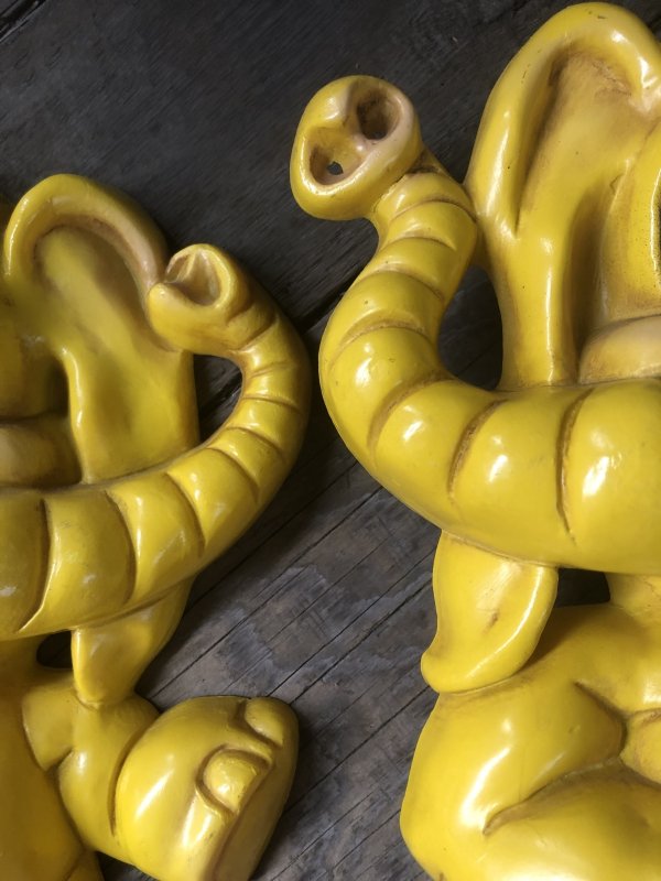 画像17: 70s Vintage Homco Wall Deco Yellow Elephant  (R795)