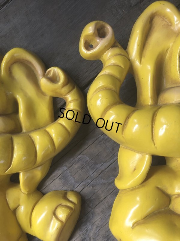 画像17: 70s Vintage Homco Wall Deco Yellow Elephant  (R795)