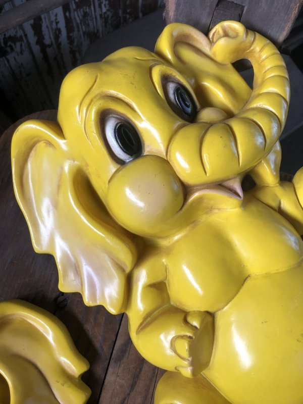 画像13: 70s Vintage Homco Wall Deco Yellow Elephant  (R795)