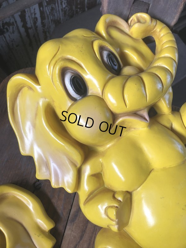 画像13: 70s Vintage Homco Wall Deco Yellow Elephant  (R795)