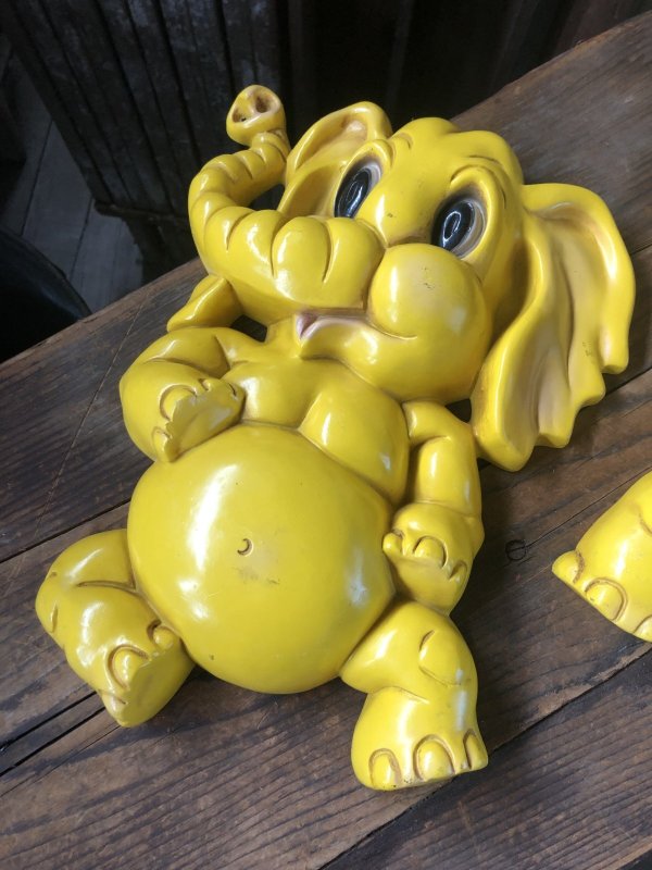 画像8: 70s Vintage Homco Wall Deco Yellow Elephant  (R795)