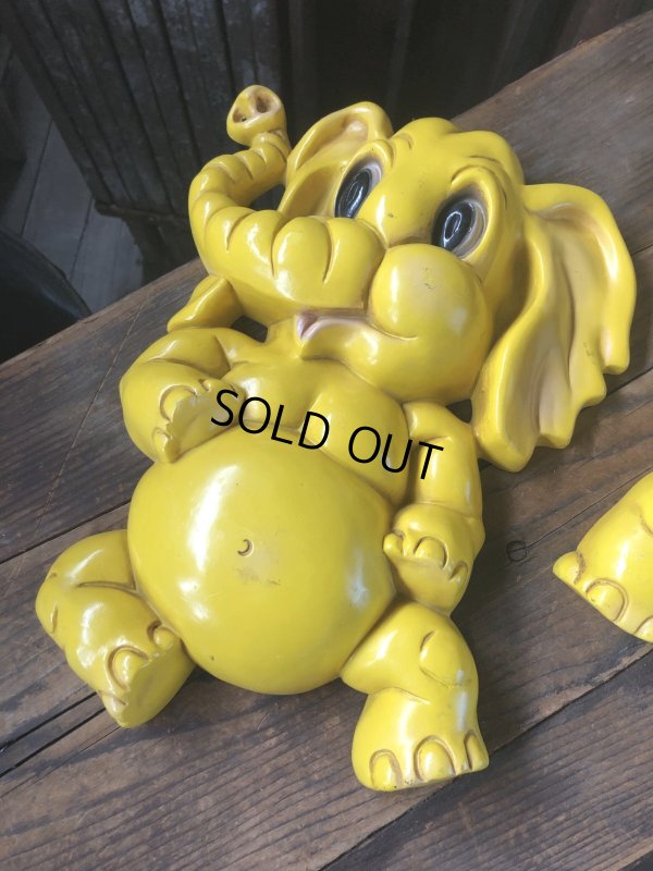 画像8: 70s Vintage Homco Wall Deco Yellow Elephant  (R795)